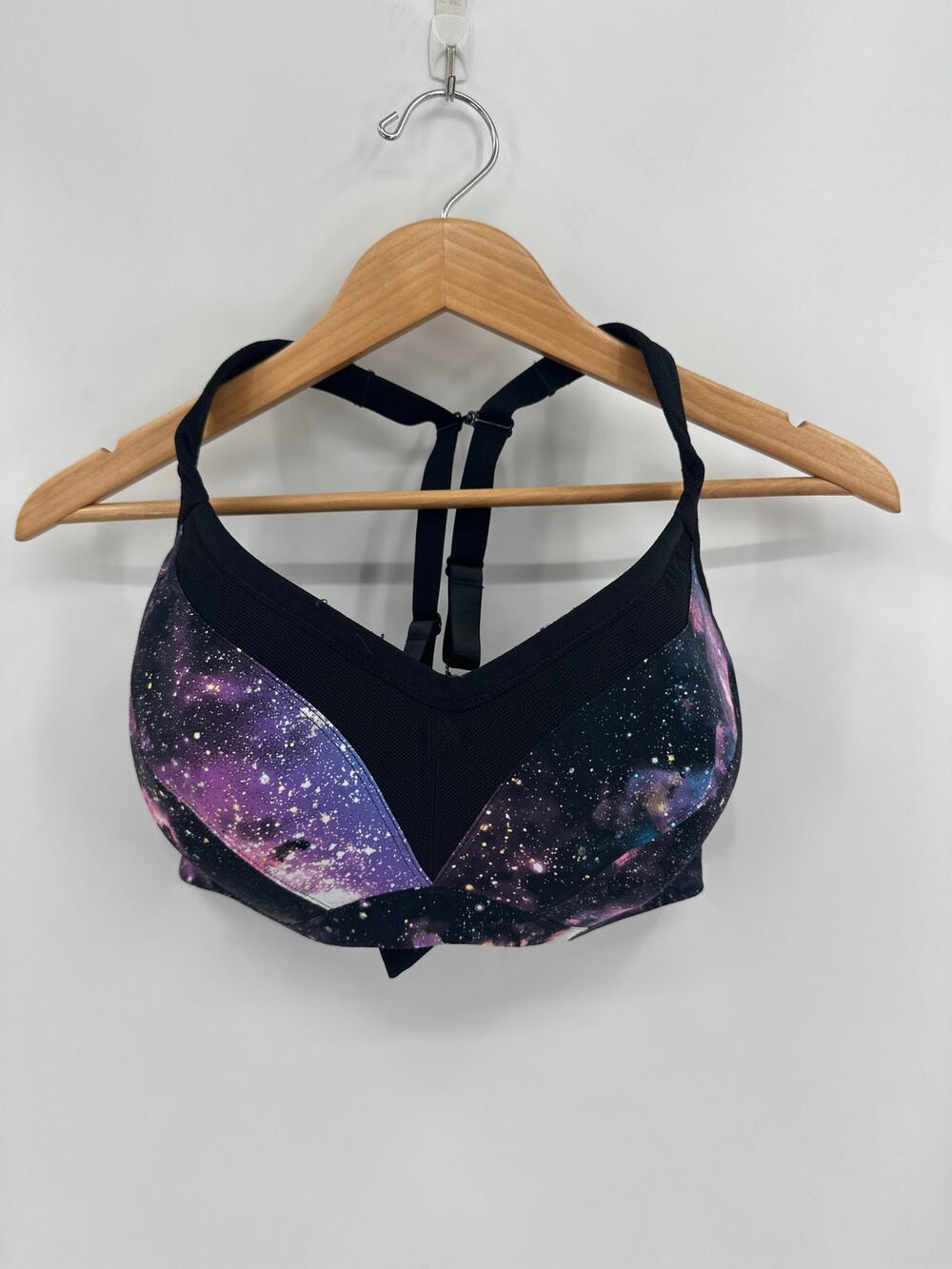 Torrid Mid Impact Underwire Sports Bra Purple Galaxy Print Size 42DD